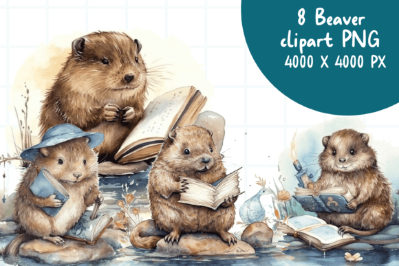 Download Beaver Watercolor PNG Elements - Premium Resources