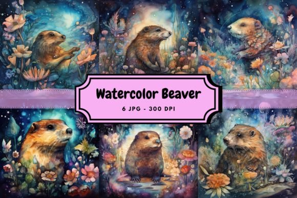 Download Watercolor Mysterious Beaver Bundle - Premium Resources