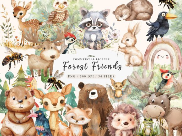 Download Boho Woodland Animals, Cute Animals Png - Woodland animal Collection